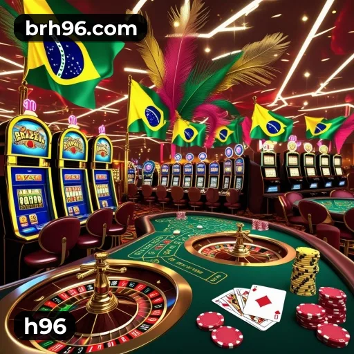 h96 App home screen with mobile slots and casino categories